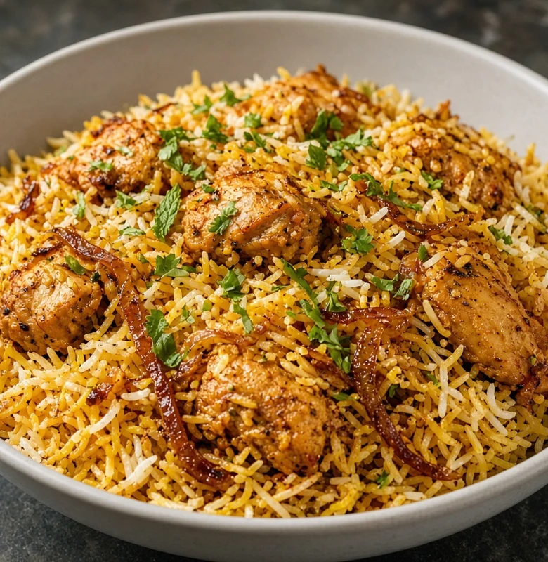 Boneless chicken biryani at Aroma Of India, downtown Calgary